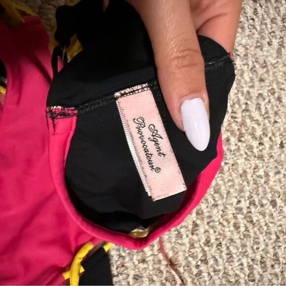 Agent Provocateur Jojo Pink Colorblock Bikini- Size 2/3 Small - Picture 9 of 13